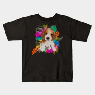 Beagle Dog Vector Mixed Painting Kids T-Shirt